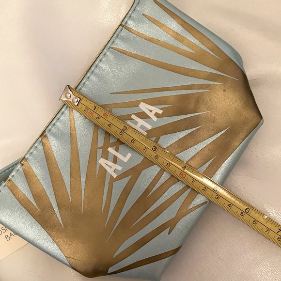 LAUREN CONRAD Aloha Cosmetic Bag Blue & Gold - Picture 7 of 7
